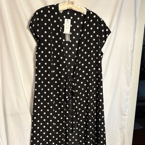 Women’s Kimono Celmia Collection Black With White Polka Dots. XL